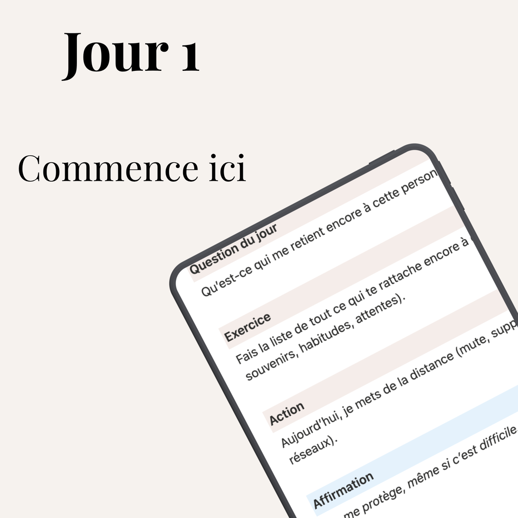 Exemple d’exercice du guide Notion jour 1 après rupture