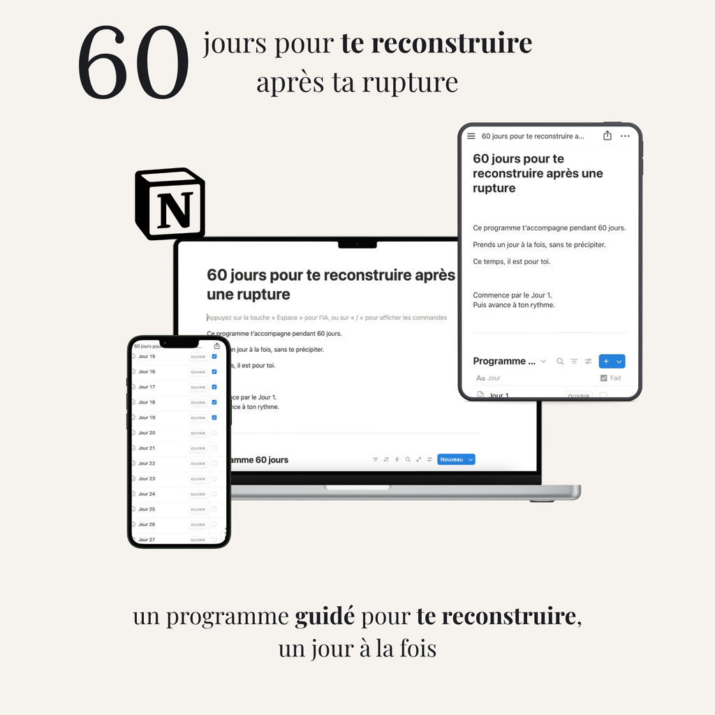 Programme Notion 60 jours pour se reconstruire après une rupture